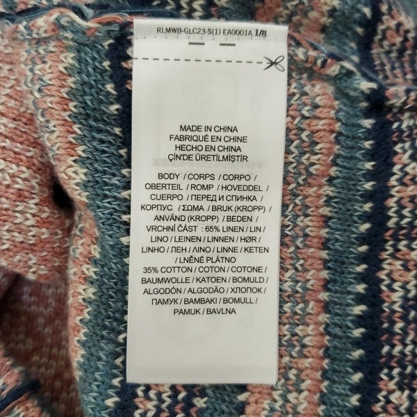 ラルフローレン RalphLauren ロングスカート サイズM - ピンク×ダークネイビー×白 レディース ニット/ウエストゴム 美品 ボトムス