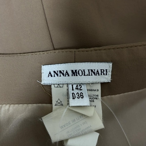 アンナモリナーリ ANNA MOLINARI スカート サイズ42 M - ライトブラウン×アイボリー レディース ひざ丈/レース/フラワー(花) ボトムス