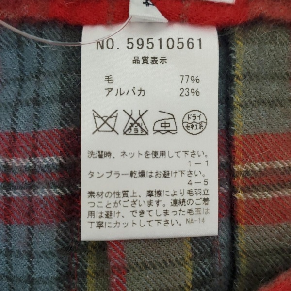 オールドイングランド OLD ENGLAND 巻きスカート サイズ34 S - レッド×グレー×マルチ レディース ひざ丈/チェック柄 ボトムス