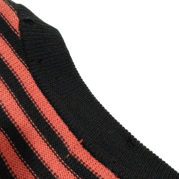 ソニアリキエル SONIARYKIEL 半袖セーター/ニット サイズ38 M ダークブラウン×オレンジ?兒 レディース リボン/ボーダー トップス