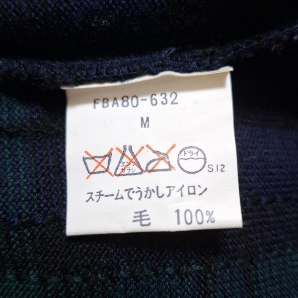 バーバリーズ Burberry's ベスト サイズM - 黒×ネイビー×ダークグリーン レディース ニット/チェック柄 トップス