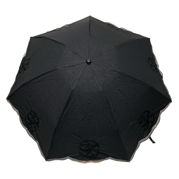 イヴサンローラン YvesSaintLaurent 日傘 - コットン 黒 イヴサンローラン YvesSaintLaurent 日傘 - コットン 黒