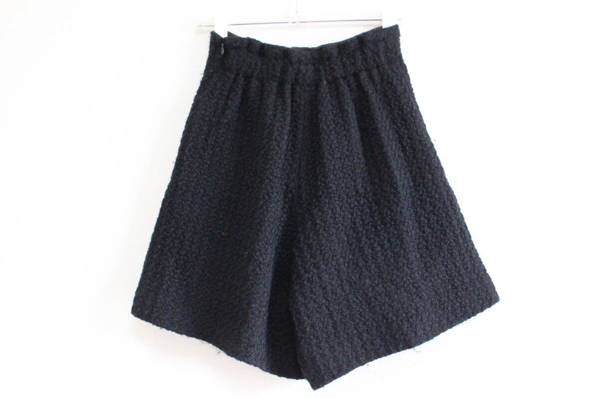 F498 人気 cygne シーニュ ツイードショートパンツ ハイウエストパンツ キュロットパンツ 黒 BLACK SIZE0 Sサイズ レディース 定価￥28000