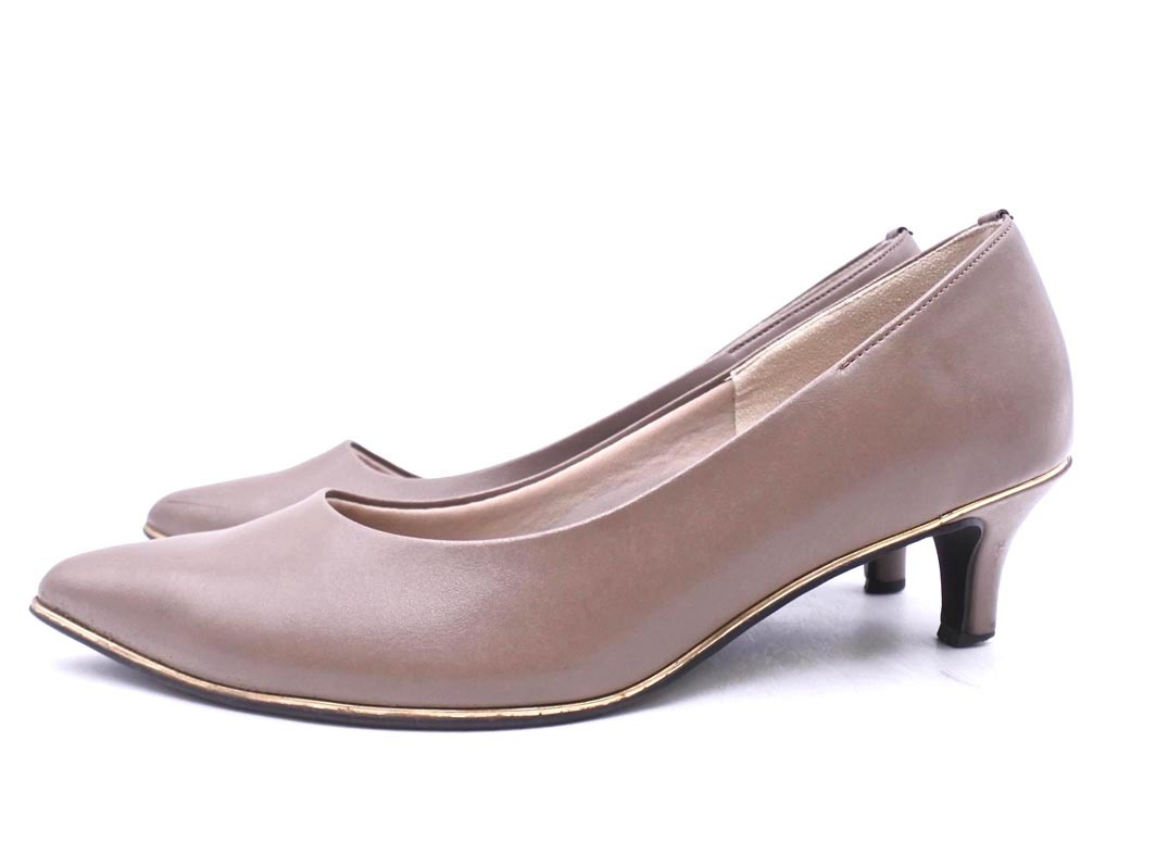 ESPERANZA エスペランサ フェイクレザー ローヒール パンプス size24/モカ ■■ ☆ fca4 レディース