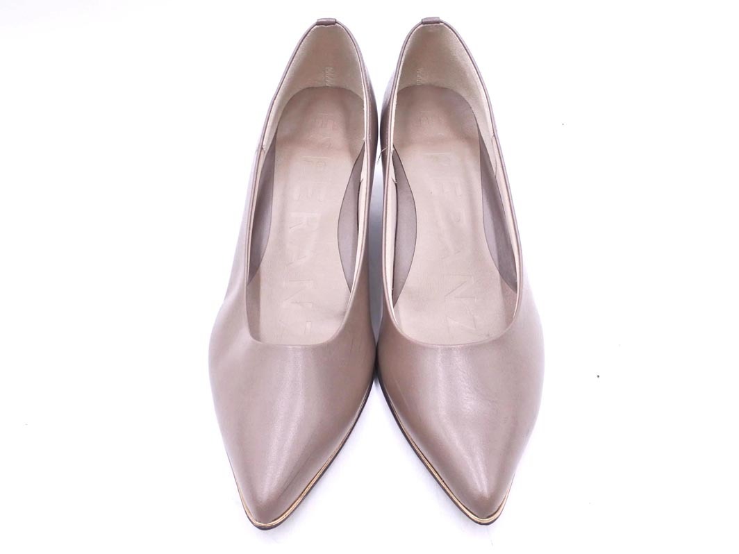 ESPERANZA エスペランサ フェイクレザー ローヒール パンプス size24/モカ ■■ ☆ fca4 レディース