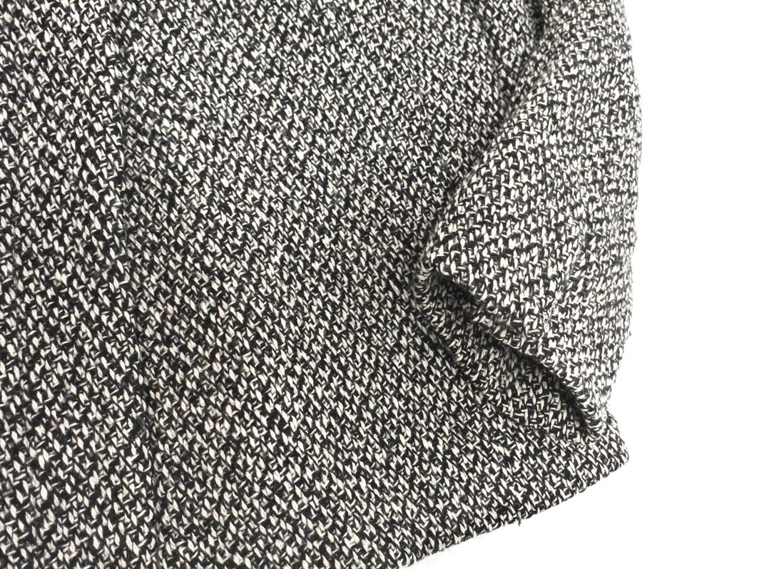 INED イネド ウール混 ジャケット size13/白ｘ黒 ◇■ ☆ fca4 レディース
