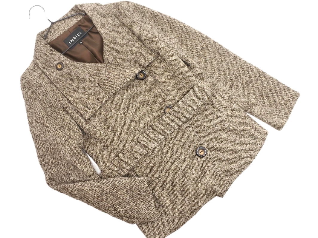 INDIVI インディヴィ ウール混 ジャケット size38/ブラウン ◇■ ☆ fca4 レディース