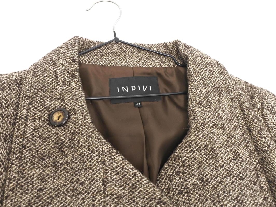 INDIVI インディヴィ ウール混 ジャケット size38/ブラウン ◇■ ☆ fca4 レディース