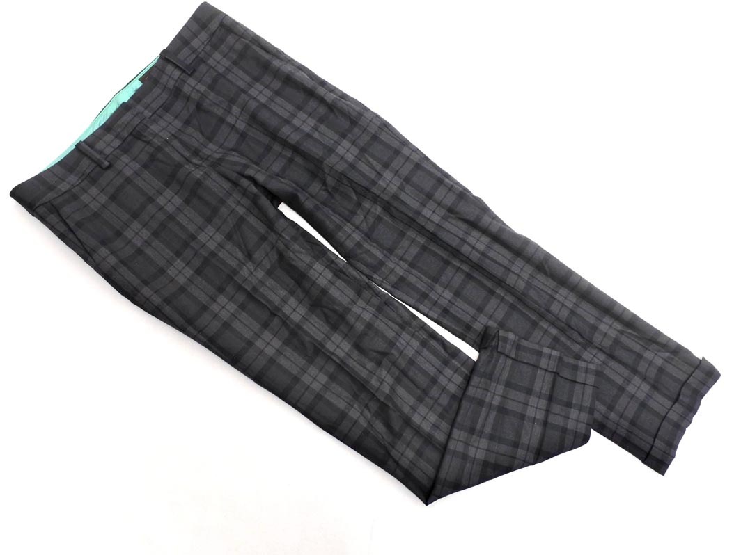 TOMORROWLAND トゥモローランド シルク混 チェック ロールアップ テーパード パンツ size38/グレー ◇■ ☆ fca7 レディース