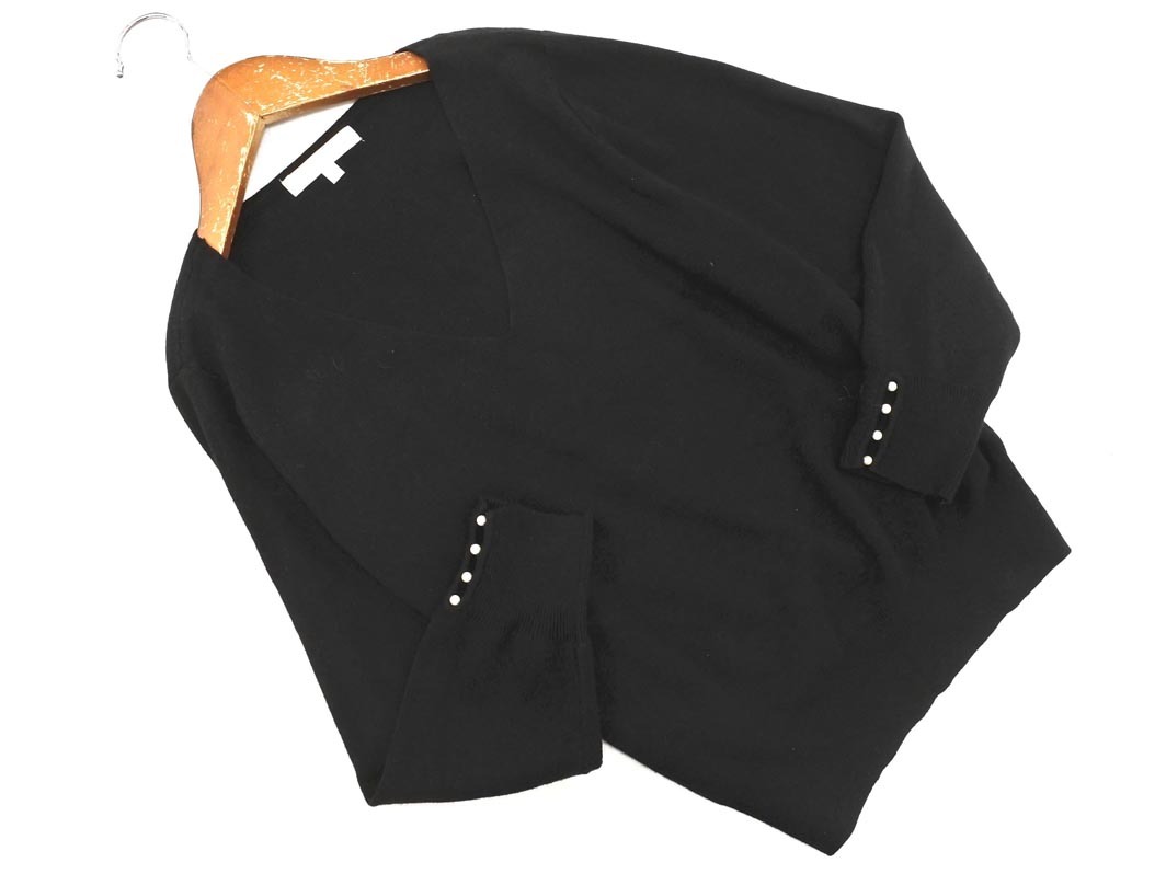 PROPORTION プロポーション ボディドレッシング Vネック ニット セーター size2/黒 ◇■ ☆ fca6 レディース