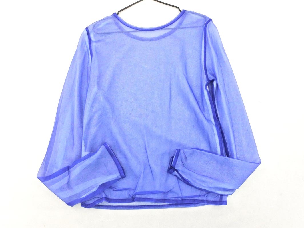 ネコポスOK MOUSSY マウジー オーガンジー フェイクレイヤード カットソー 青 ■◇ ☆ fca6 レディース