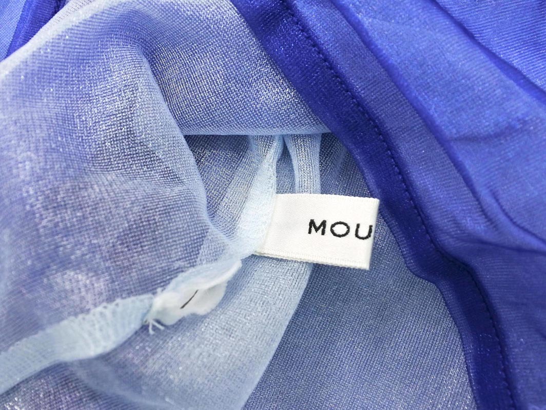 ネコポスOK MOUSSY マウジー オーガンジー フェイクレイヤード カットソー 青 ■◇ ☆ fca6 レディース