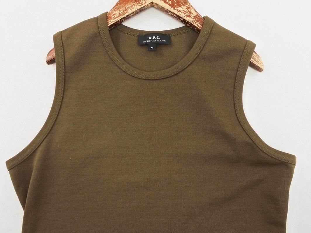 ネコポスOK A.P.C. アーペーセー ノースリーブ ワンピース sizeM/カーキ ■◆ ☆ fcb1 レディース