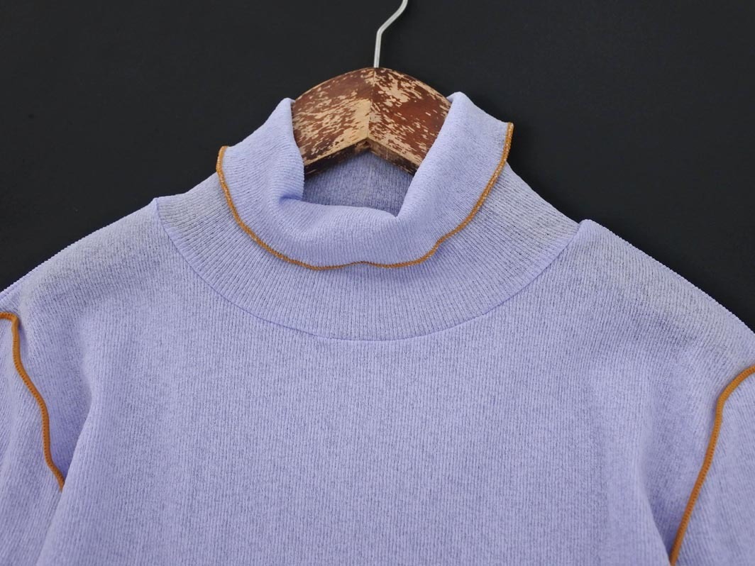 新品 SHIPS シップス パイピング タートルネック カットソー sizeONE/青 ■◇ ☆ fcb1 レディース