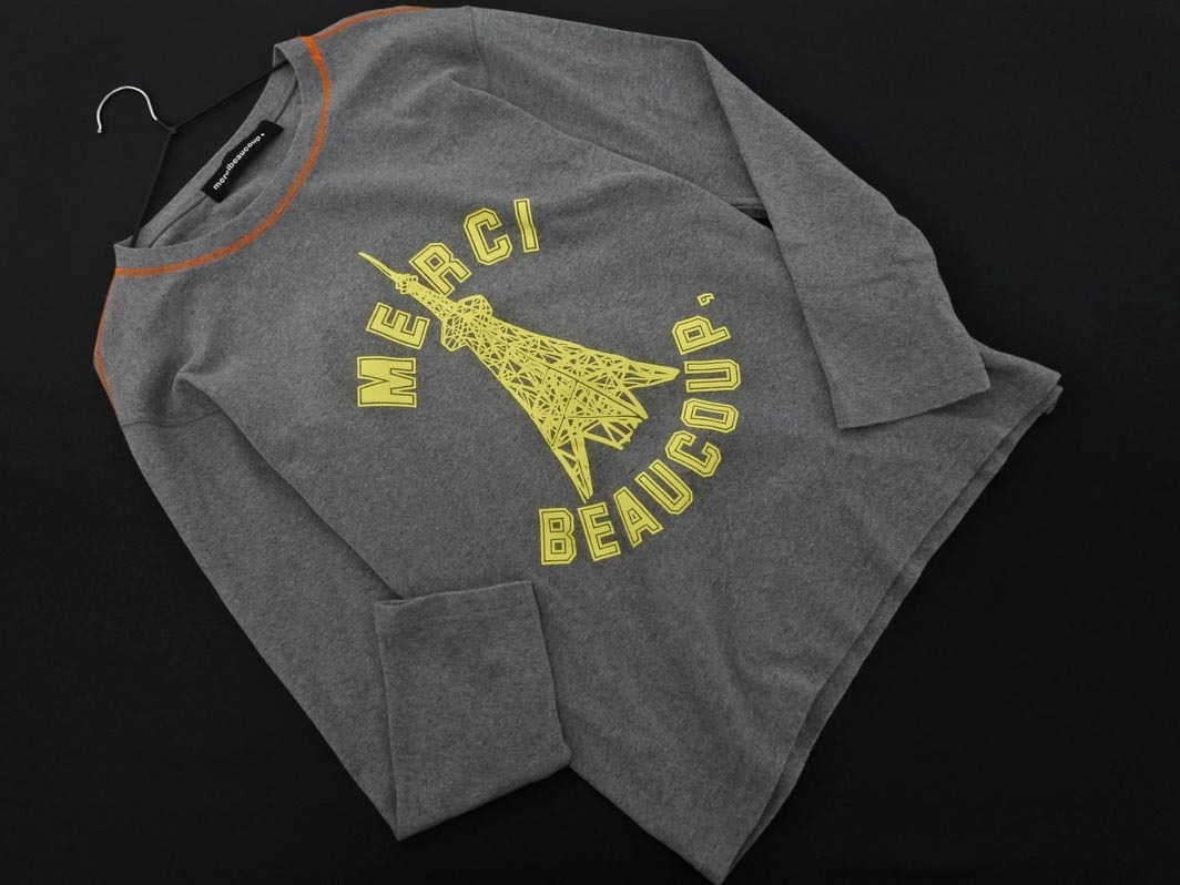 mercibeaucoup メルシーボークー プリント 長袖 Tシャツ size3/グレー ■◇ ☆ fcb2 メンズ