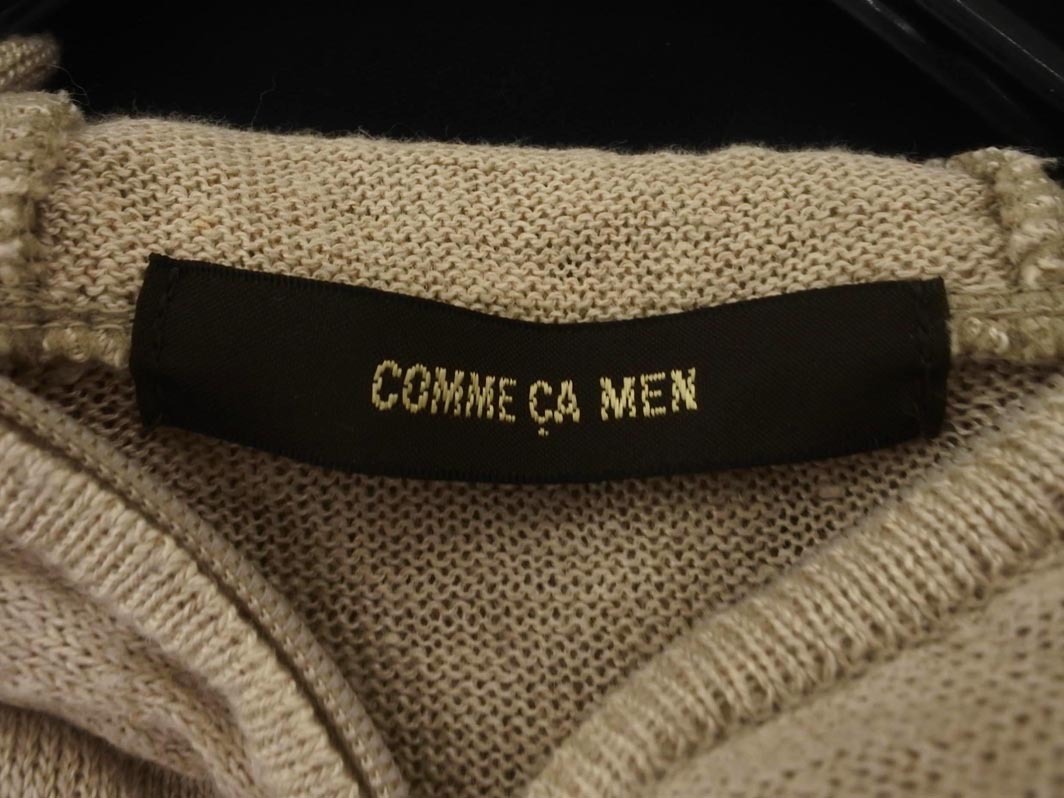 COMME CA MEN コムサメン リネン100% ジップアップ パーカー sizeL/ベージュ ■◇ ☆ fcb2 メンズ