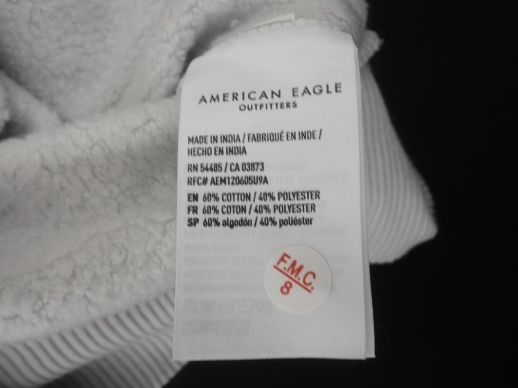 AMERICAN EAGLE アメリカンイーグル 里起毛 プルオーバー パーカー sizeXS/白ｘサックス ◇■ ☆ fcb4 レディース