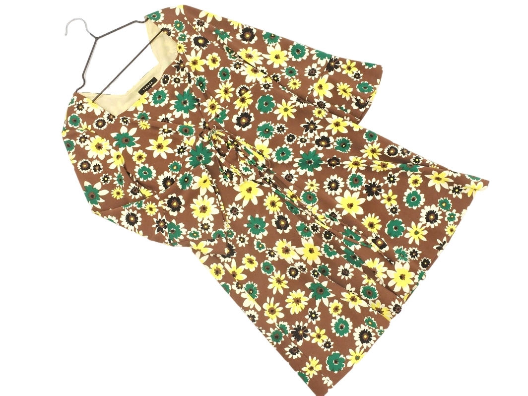 TABASA タバサ 花柄 ワンピース size34/茶 ■◇ ☆ fcb4 レディース