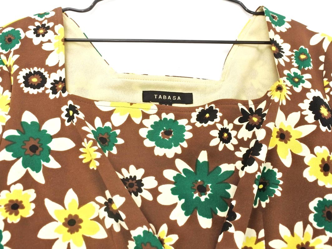 TABASA タバサ 花柄 ワンピース size34/茶 ■◇ ☆ fcb4 レディース