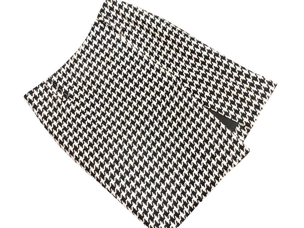 CECIL McBEE セシルマクビー ウール混 千鳥(niǎo)柄 タイト スカート sizeS/白ｘ黒 ◇■ ☆ fcb4 レディース