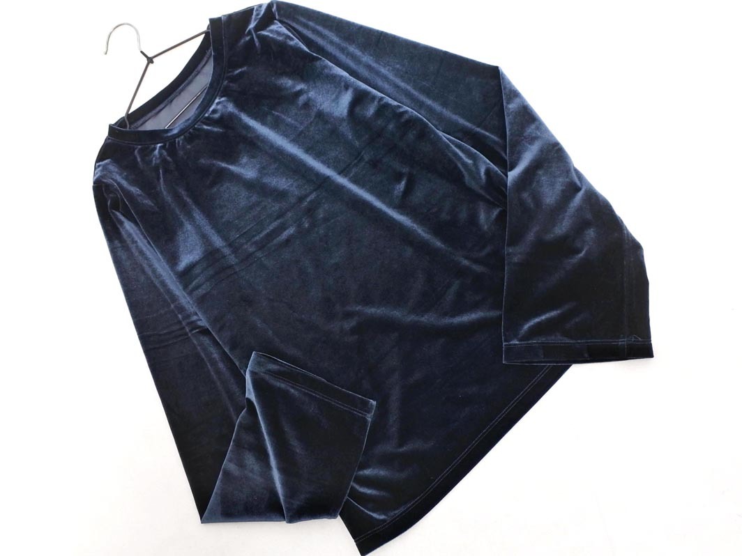LAKOLE ラコレ ベロア カットソー sizeS/紺 ◇■ ☆ fcb7 レディース