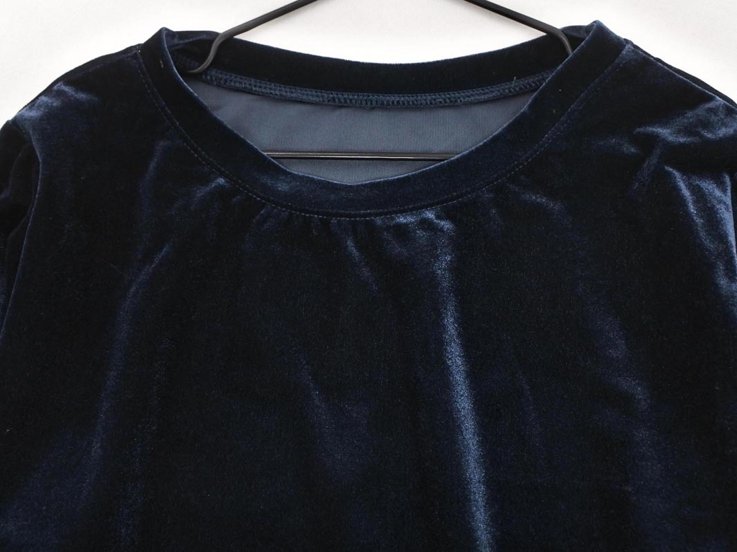 LAKOLE ラコレ ベロア カットソー sizeS/紺 ◇■ ☆ fcb7 レディース