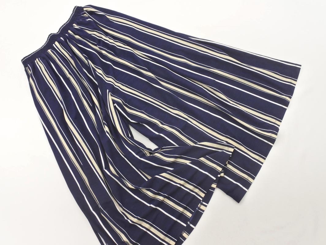 AZUL BY MOUSSY アズールバイマウジー ストライプ ワイド パンツ sizeM/青 ■◇ ☆ fcb7 レディース