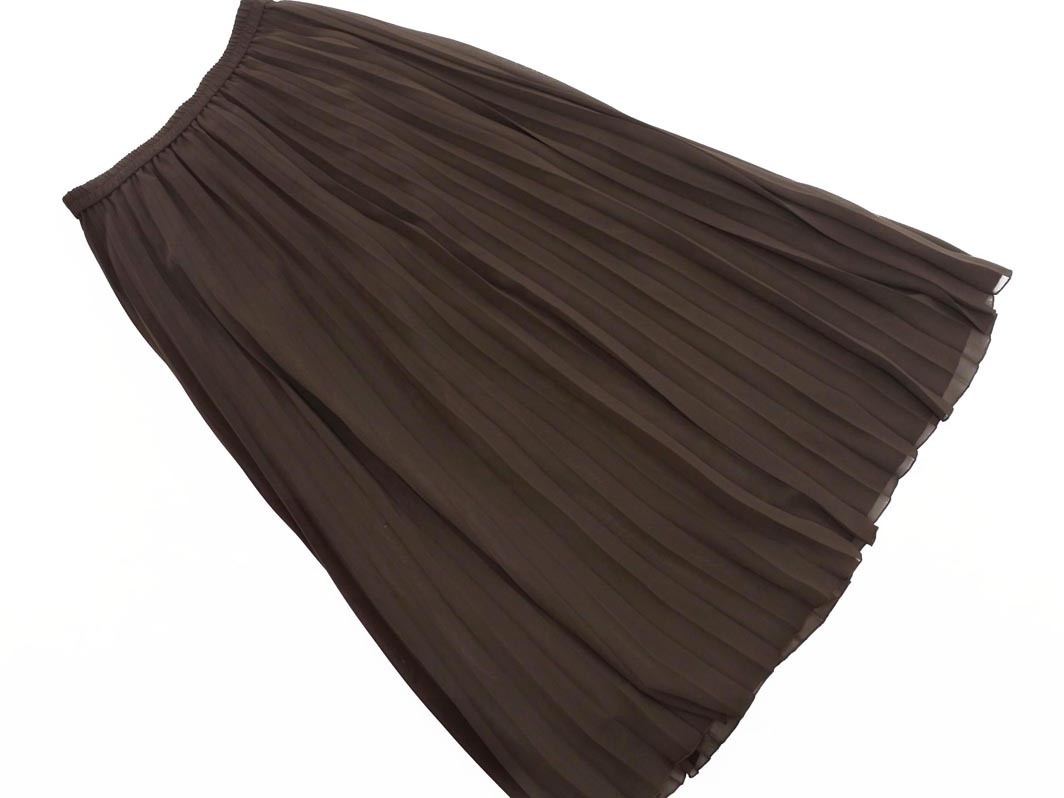 LAUTREAMONT ロートレアモン シフォン プリーツ スカート size38/茶 ■◇ ☆ fcb8 レディース_画像1