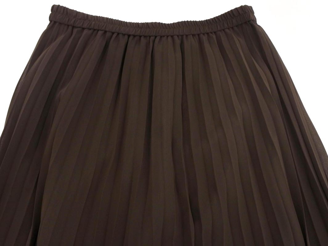LAUTREAMONT ロートレアモン シフォン プリーツ スカート size38/茶 ■◇ ☆ fcb8 レディース_画像2