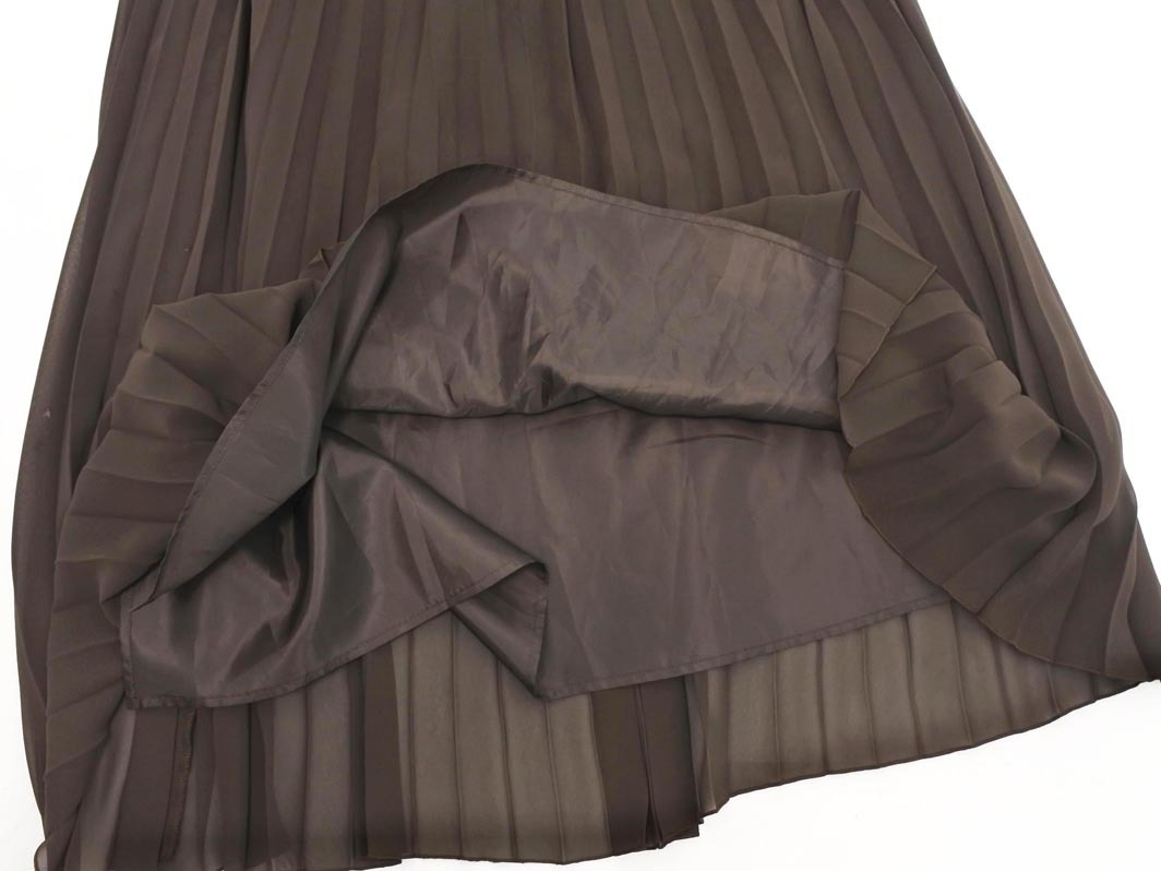 LAUTREAMONT ロートレアモン シフォン プリーツ スカート size38/茶 ■◇ ☆ fcb8 レディース_画像3