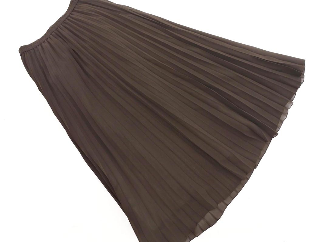 LAUTREAMONT ロートレアモン シフォン プリーツ スカート size38/茶 ■◇ ☆ fcb8 レディース_画像7