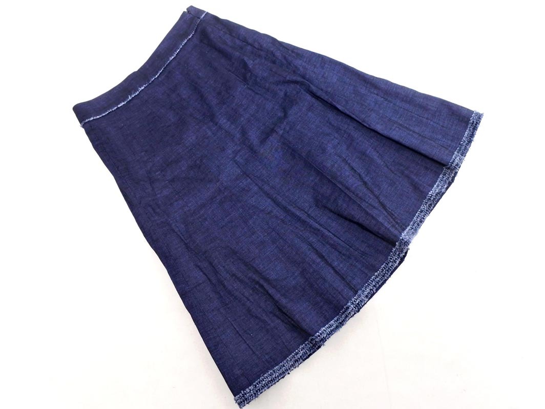 COMME CA DU MODE コム サ デ モード リネン混 デニム調(diào) ロング スカート size9/紺 ■◇ ☆ fcb9 レディース