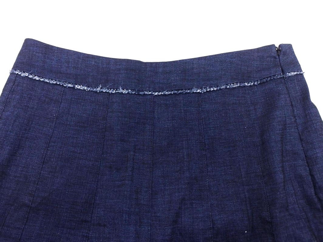 COMME CA DU MODE コム サ デ モード リネン混 デニム調(diào) ロング スカート size9/紺 ■◇ ☆ fcb9 レディース