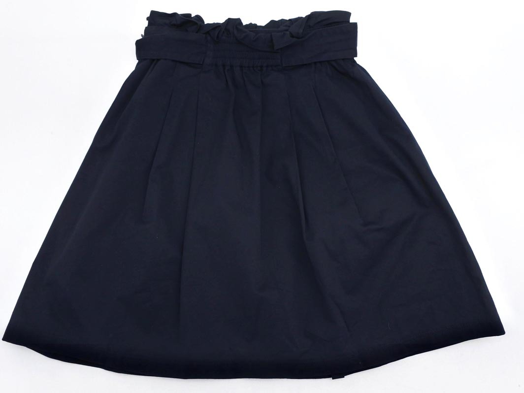 Apuweiser-riche アプワイザーリッシェ ダブルボタン リボン Aライン 臺形 スカート size1/濃紺 ■◇ ☆ fcc1 レディース