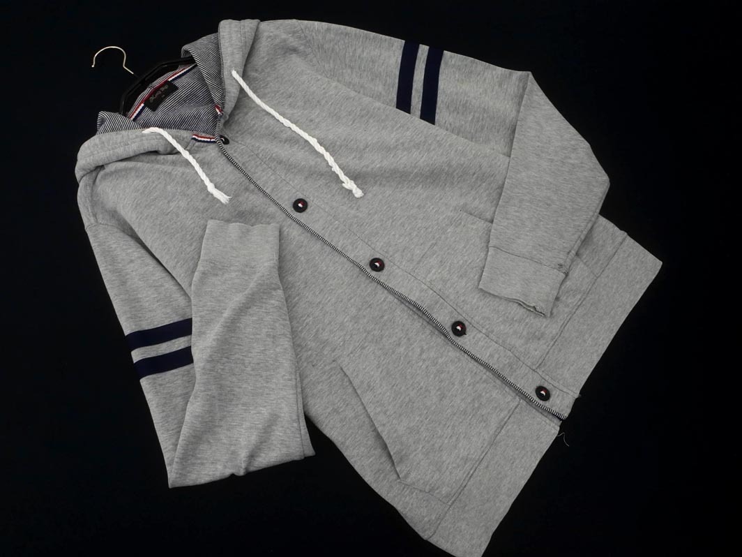 MEN’S BIGI メンズビギ ボタン パーカー size04/グレー ■◇ ☆ fcc4 メンズ