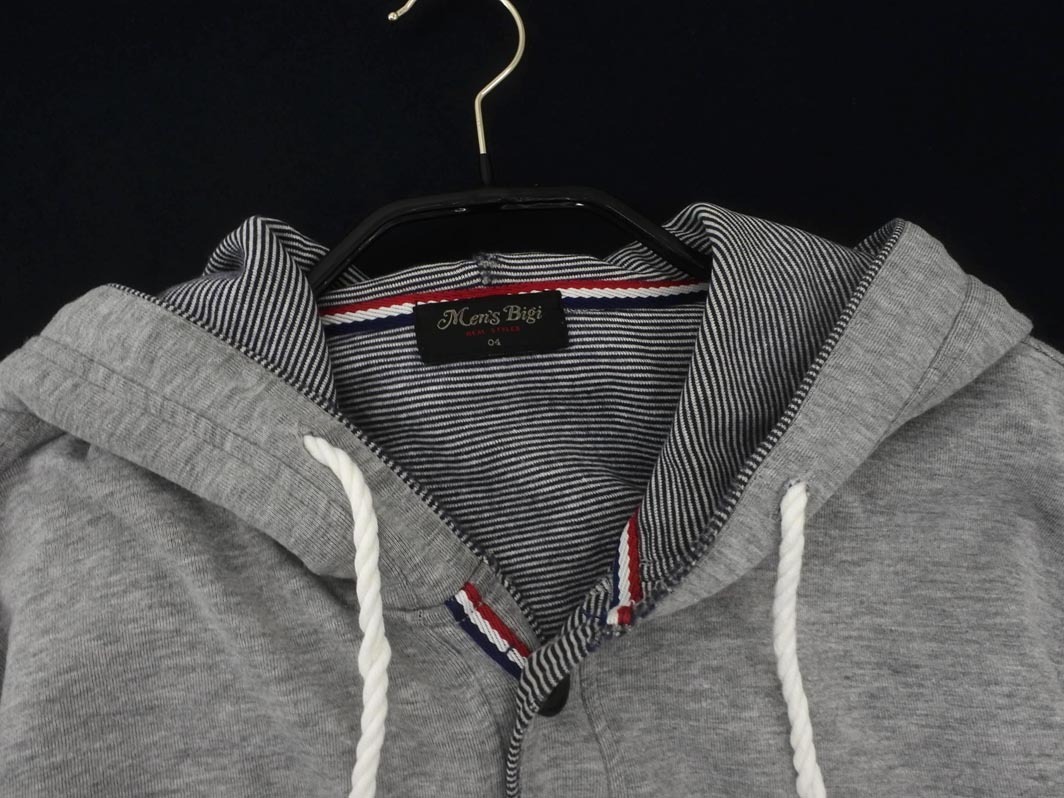 MEN’S BIGI メンズビギ ボタン パーカー size04/グレー ■◇ ☆ fcc4 メンズ