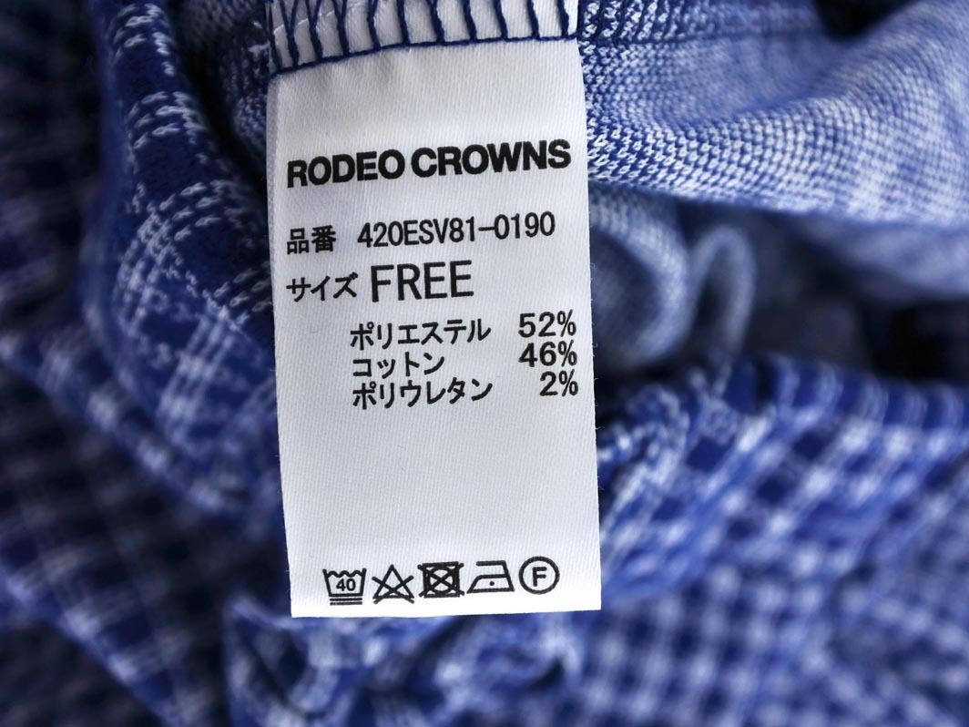 RODEO CROWNS ロデオクラウンズ チェック イージー パンツ sizeF/紺 ■■ ☆ fcc4 レディース