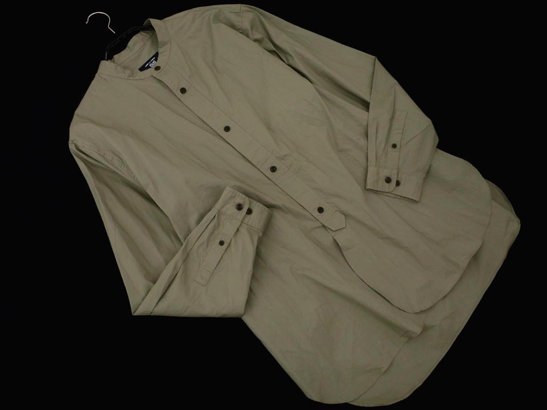 COMME CA COMMUNE コムサコミューン バンドカラー シャツ sizeL/グレー ■◇ ☆ fcc5 メンズ