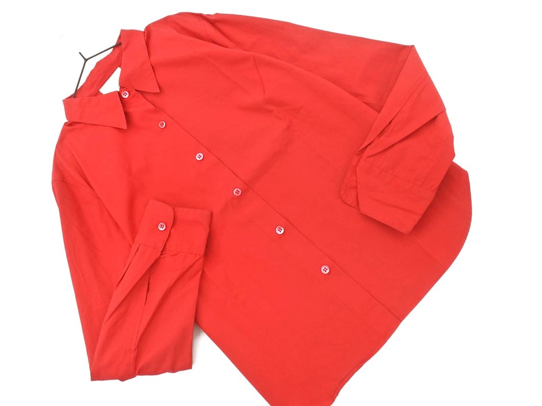 agnes b アニエスベー シャツ size2/赤 ■◇ ☆ fcc4 レディース