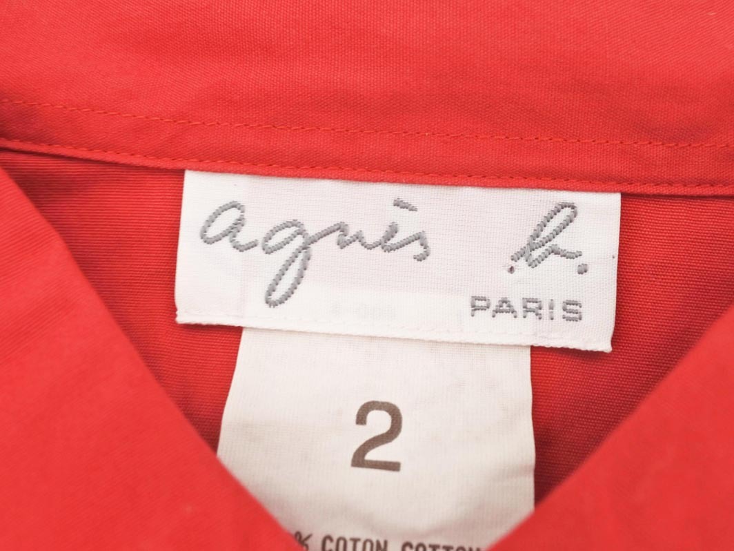 agnes b アニエスベー シャツ size2/赤 ■◇ ☆ fcc4 レディース