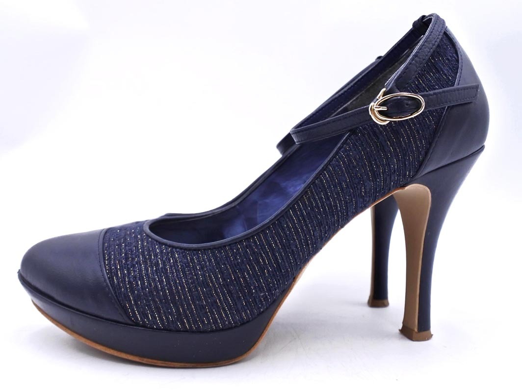 DIANA ダイアナ アンクルストラップ パンプス size23.5/濃紺 ■■ ☆ fcc5 レディース