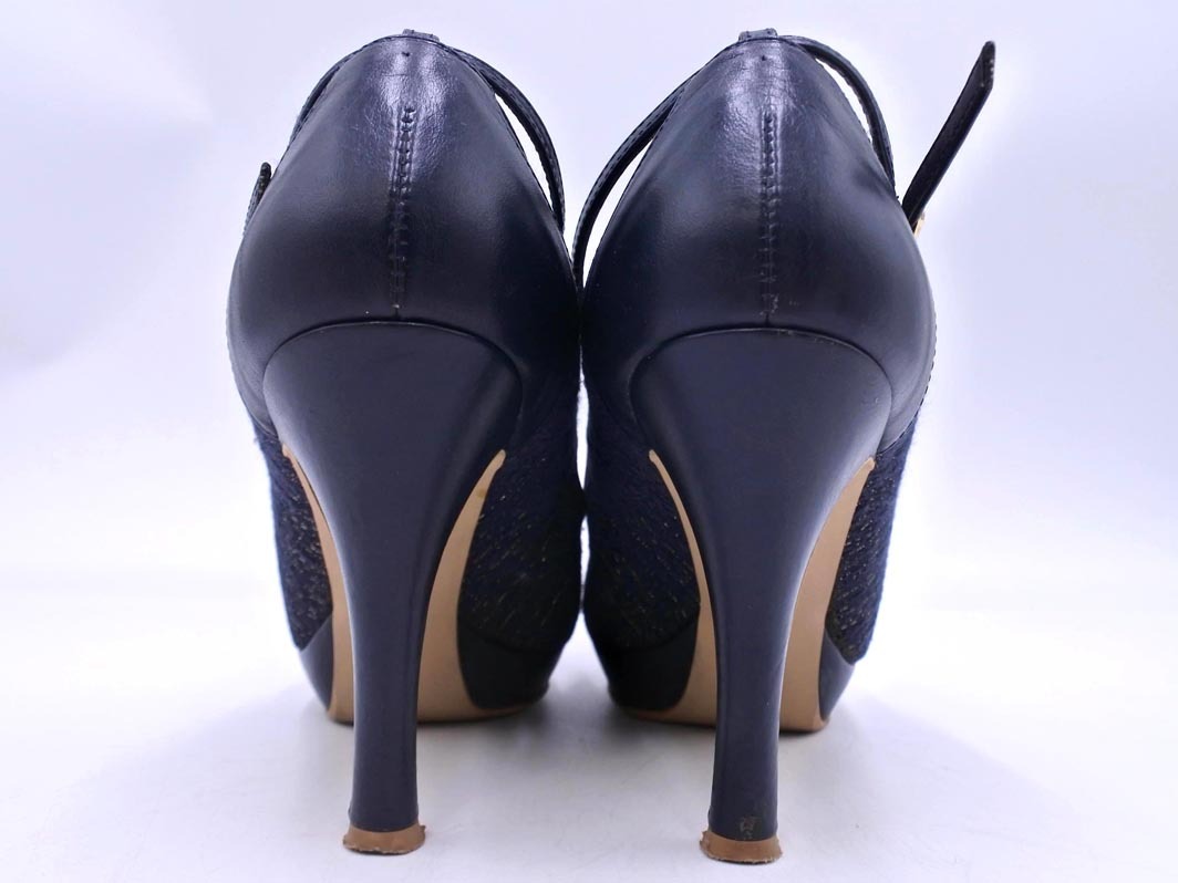 DIANA ダイアナ アンクルストラップ パンプス size23.5/濃紺 ■■ ☆ fcc5 レディース