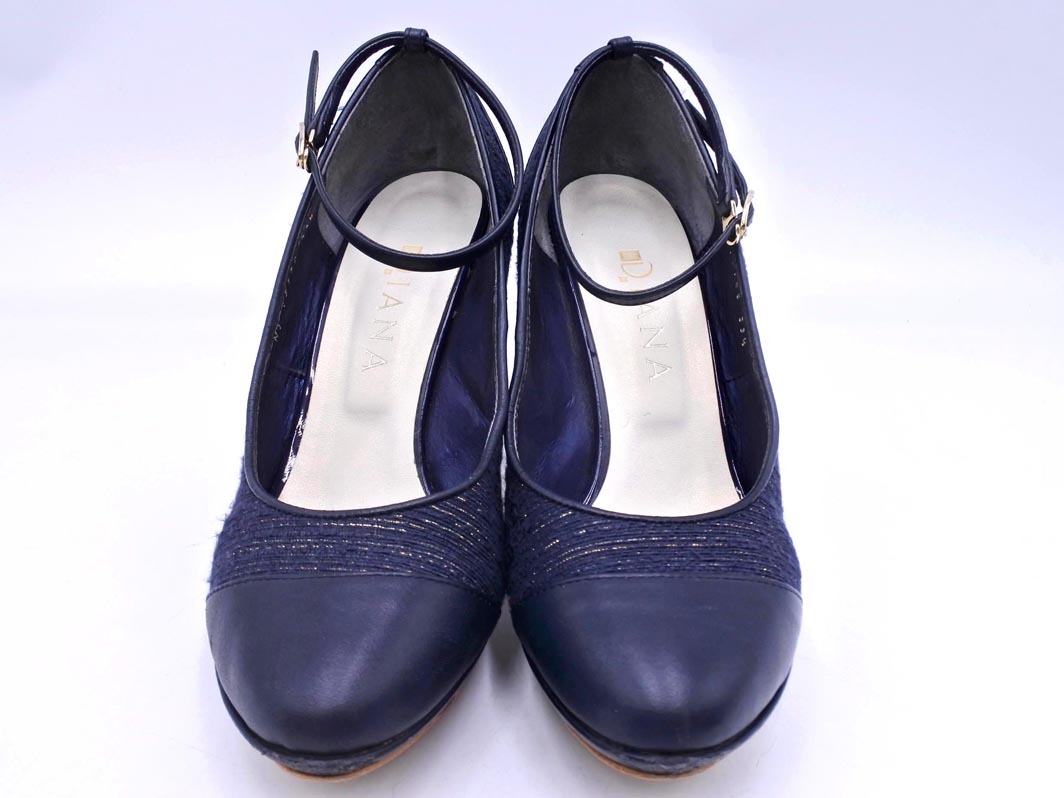 DIANA ダイアナ アンクルストラップ パンプス size23.5/濃紺 ■■ ☆ fcc5 レディース