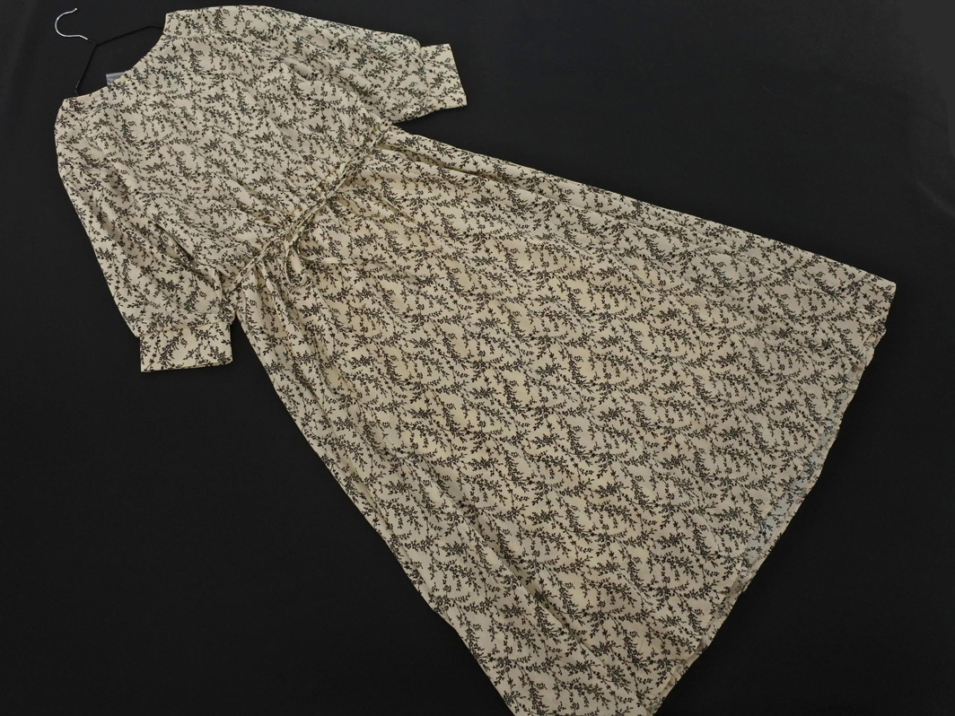 新品 natural couture ナチュラルクチュール 花柄 ロング Aライン ワンピース sizeF/アイボリー ■◇ ☆ fcc6 レディース