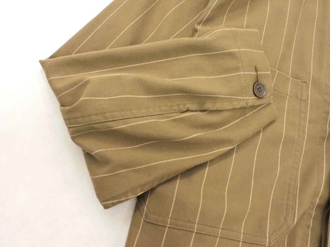 JOURNAL STANDARD ジャーナルスタンダード ウォッシャブル ストライプケーフィールド ジャケット sizeM/カーキ ■◇ ☆ fcc6 メンズ