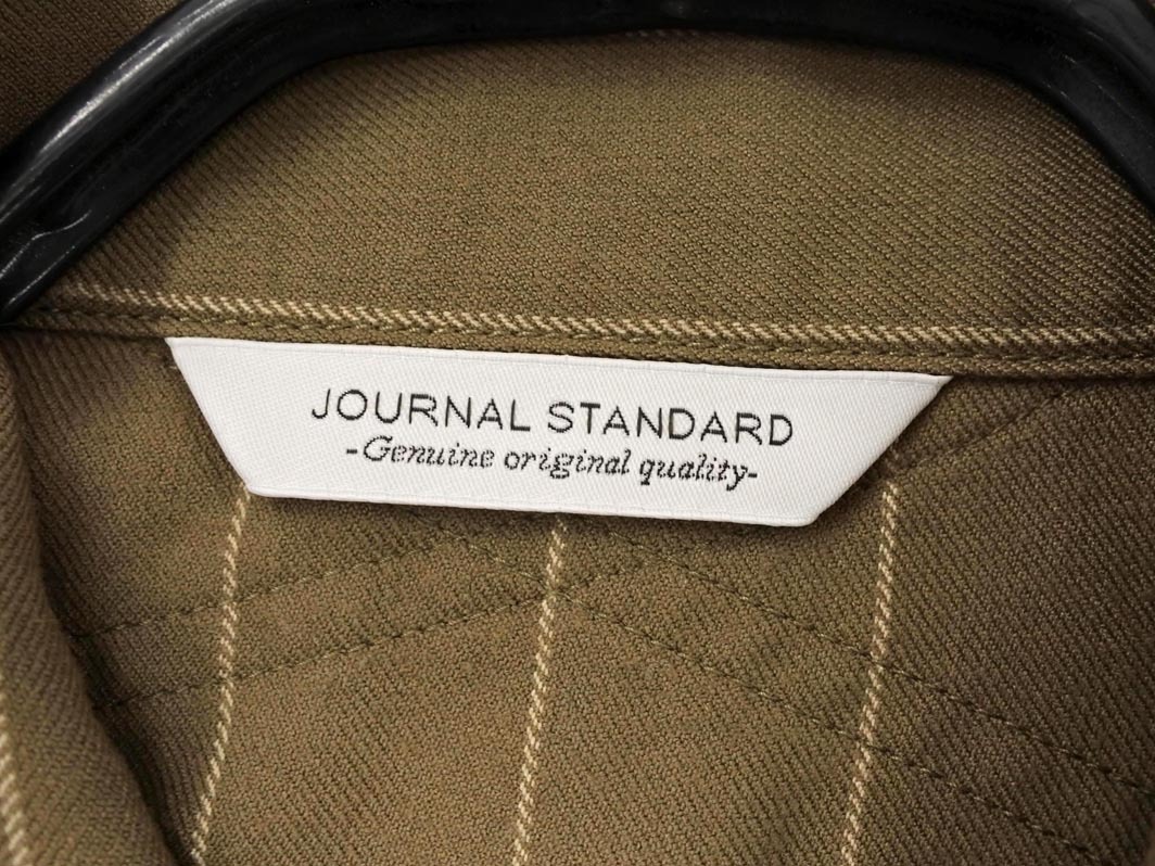 JOURNAL STANDARD ジャーナルスタンダード ウォッシャブル ストライプケーフィールド ジャケット sizeM/カーキ ■◇ ☆ fcc6 メンズ