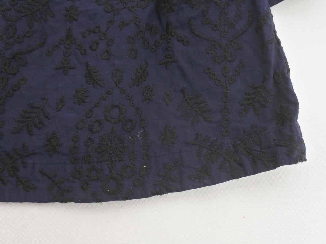 ネコポスOK JUNKO SHIMADA ジュンコシマダ PART2 刺繍 ブラウス シャツ size9/紺 ■◇ ☆ fcc6 レディース