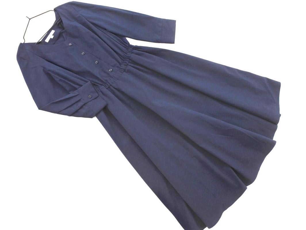 PROPORTION プロポーション ボディドレッシング Aライン ワンピース size1/紺 ■◇ ☆ fcc7 レディース