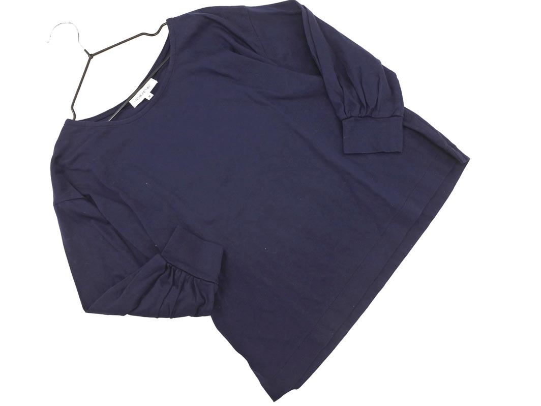 ネコポスOK NATURAL BEAUTY BASIC ナチュラルビューティーベーシック カットソー sizeM/紺 ■◇ ☆ fcc8 レディース