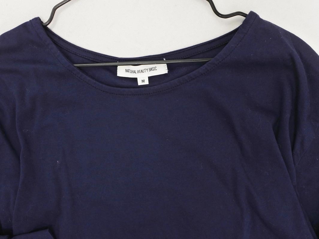 ネコポスOK NATURAL BEAUTY BASIC ナチュラルビューティーベーシック カットソー sizeM/紺 ■◇ ☆ fcc8 レディース